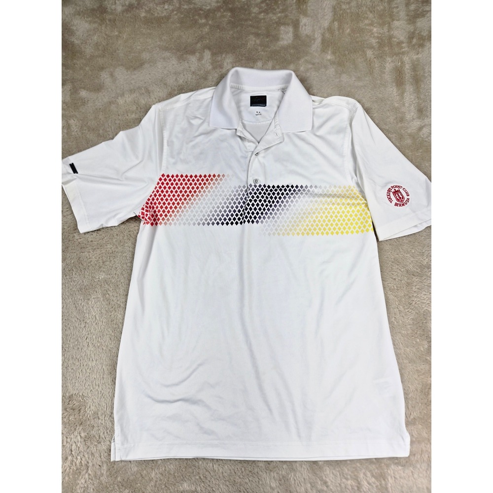 Greg Norman Mens Golf Polo Shirt White‎ Tucker's Point Club Embroidered Size M